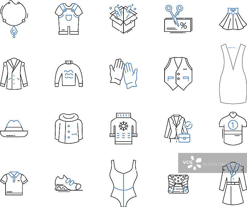 零售价格线条图标集图片素材