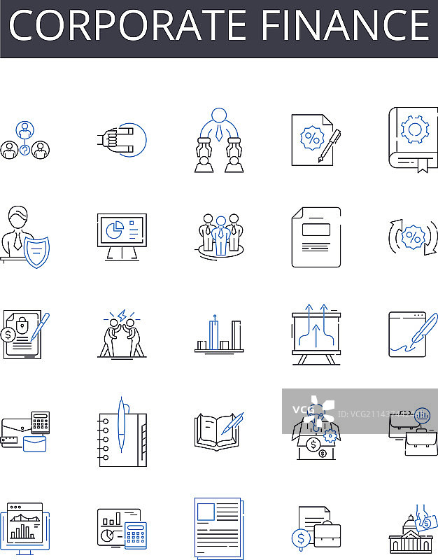 企业融资线性图标合集图片素材