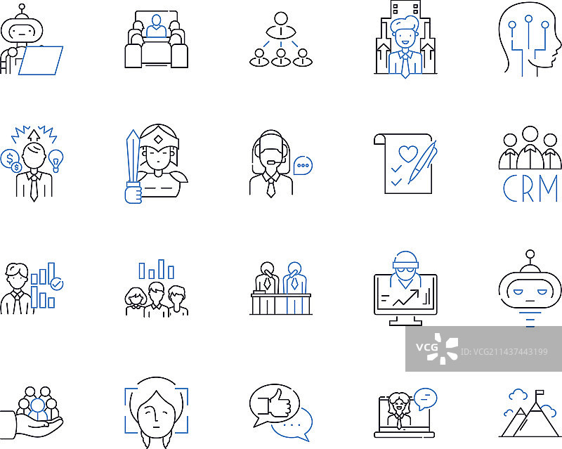 教练训练线性图标合集图片素材