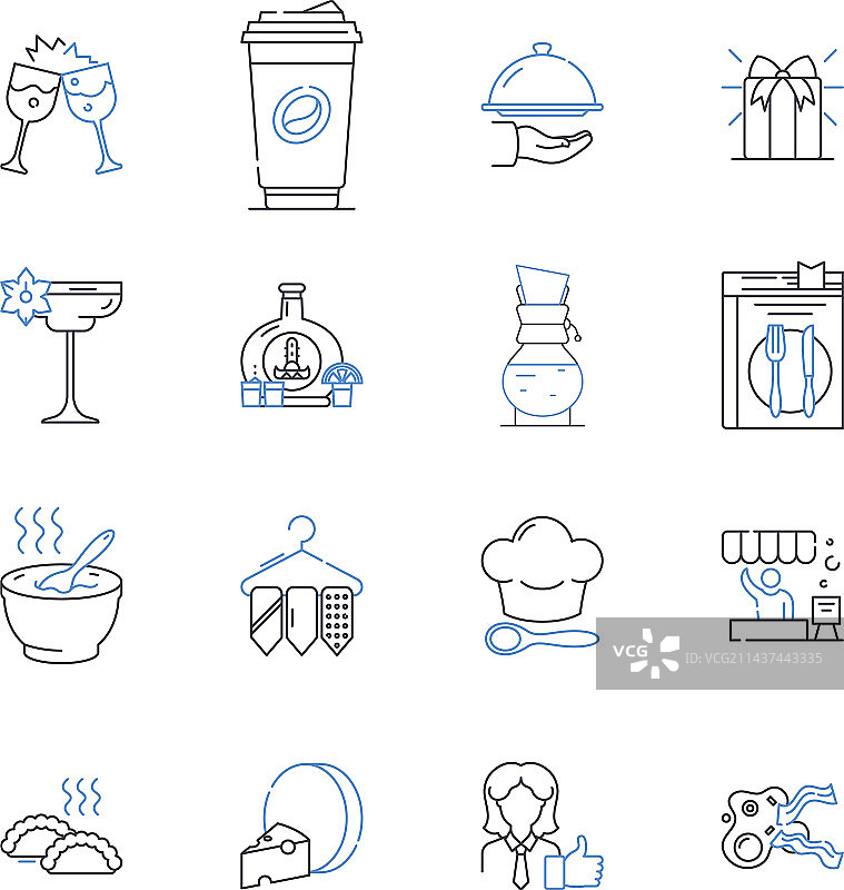 农贸市场系列线性图标图片素材