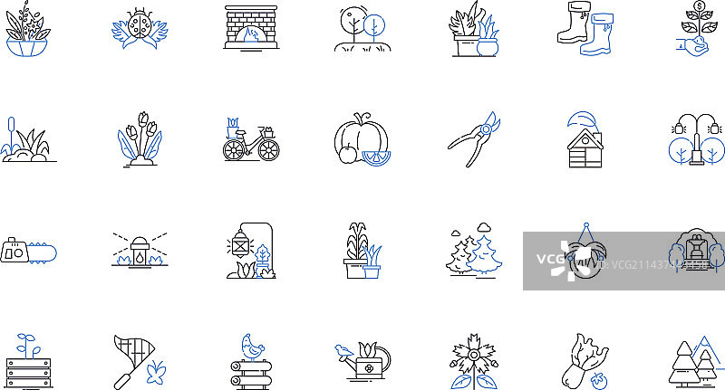 植物学繁殖线性图标图片素材