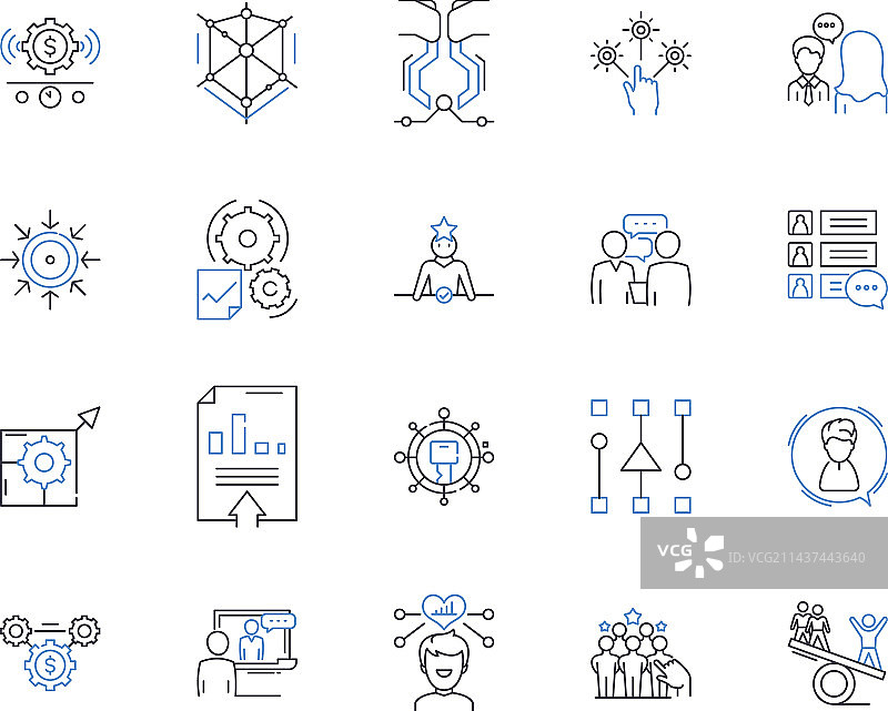 连词线条图标合集图片素材