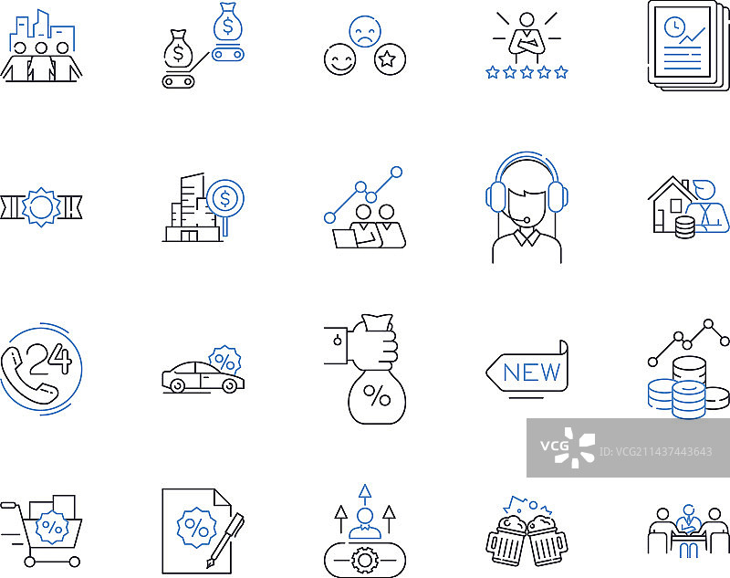 限时优惠线性图标合集闪购图片素材