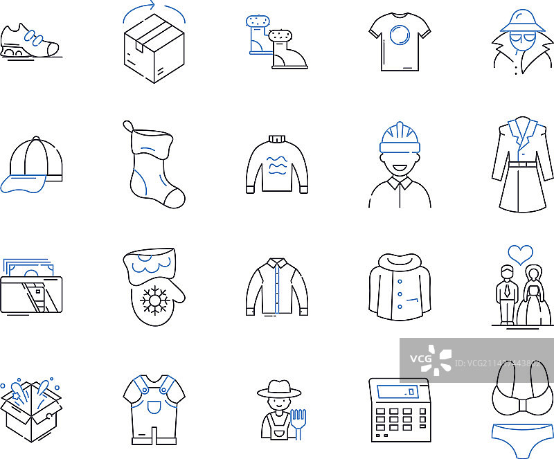 商场店铺线性图标合集图片素材