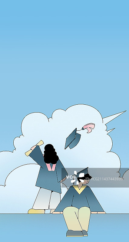 毕业季的男生和女生图片素材