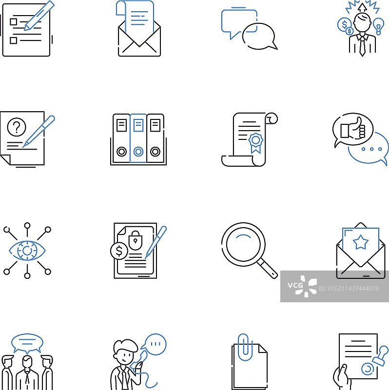 专有材料线性图标合集图片素材