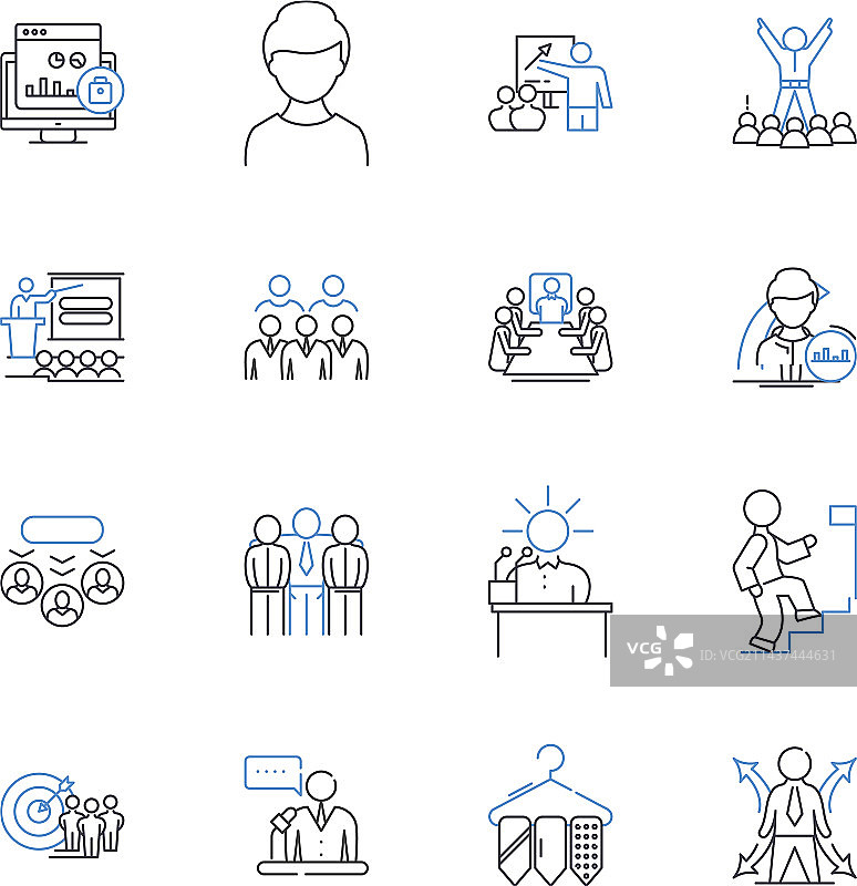 经济事务线性图标合集：通货膨胀图片素材