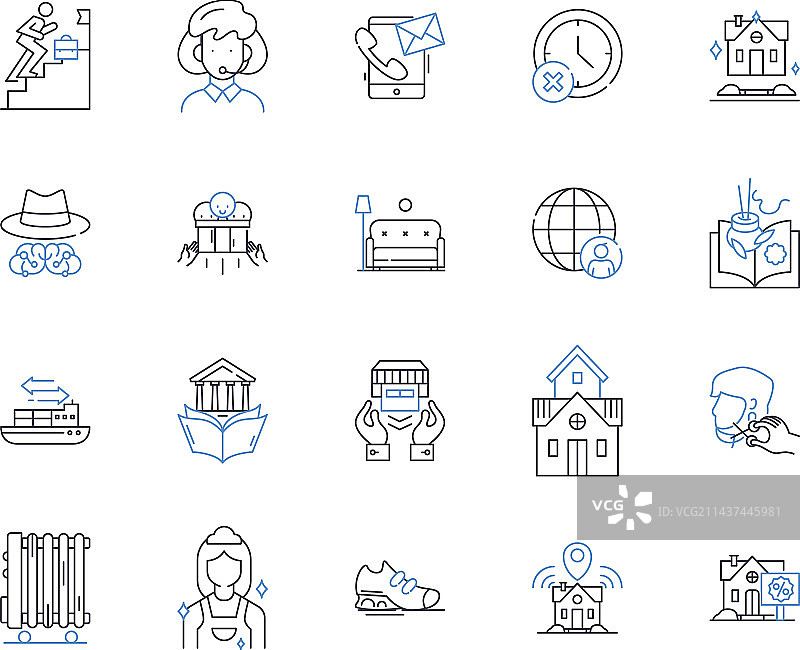 汉堡线条图标合集图片素材