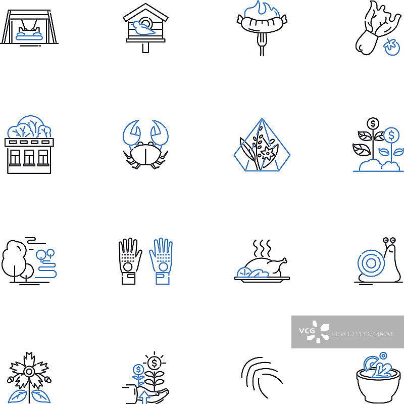 土地管理线性图标合集图片素材