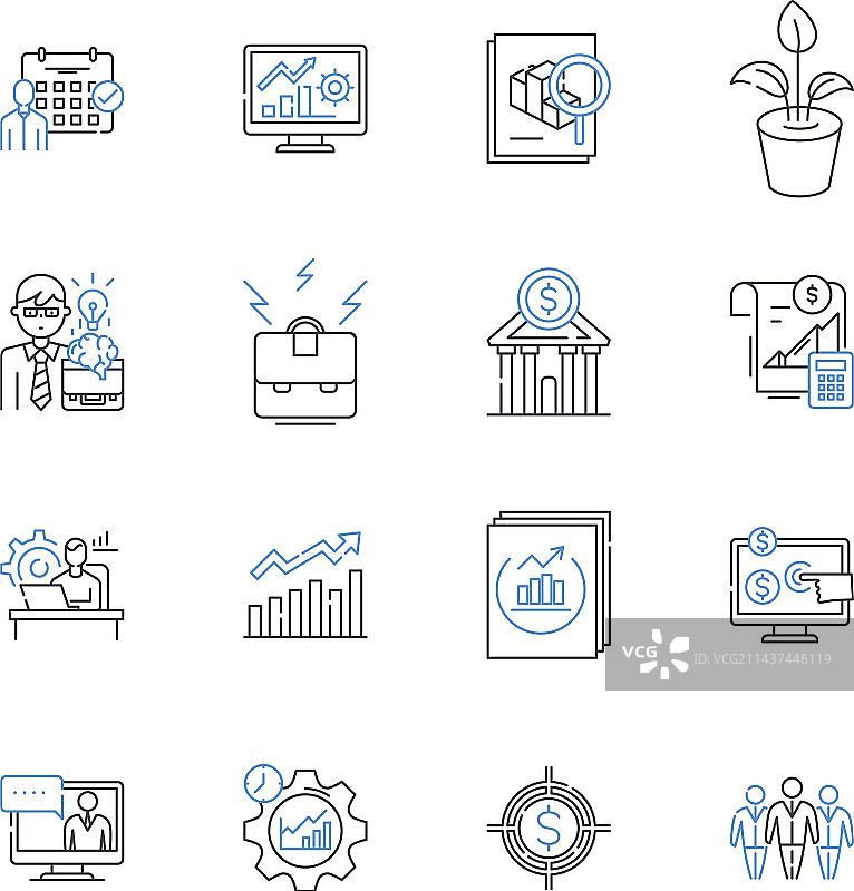 折旧线条图标合集图片素材