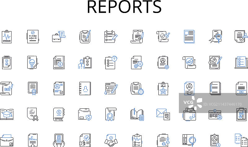 报告线性图标合集研究写作图片素材
