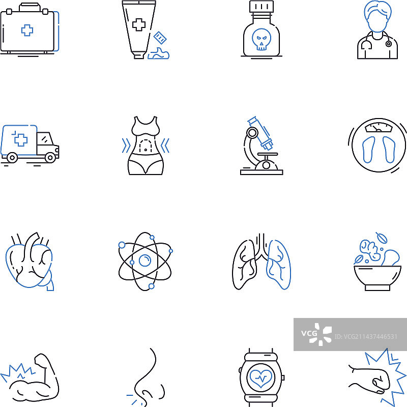 按摩疗法线性图标图片素材