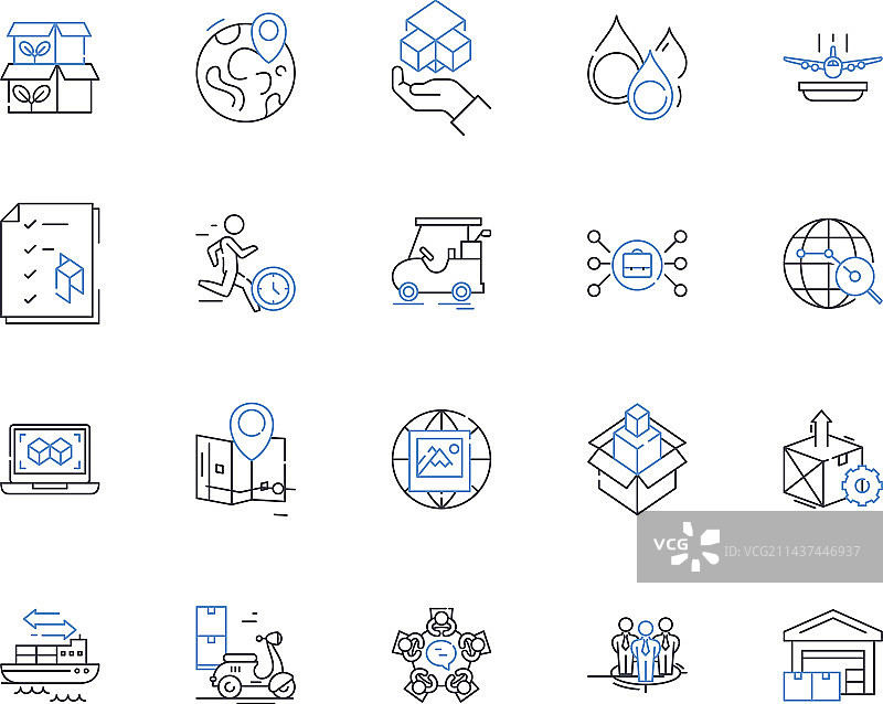 运动优化线性图标合集图片素材