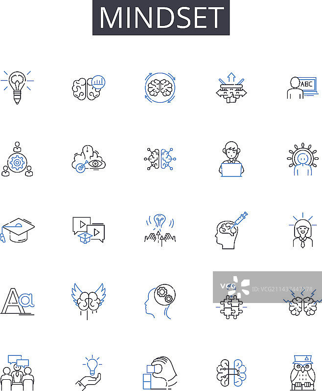 心态线性图标合集图片素材