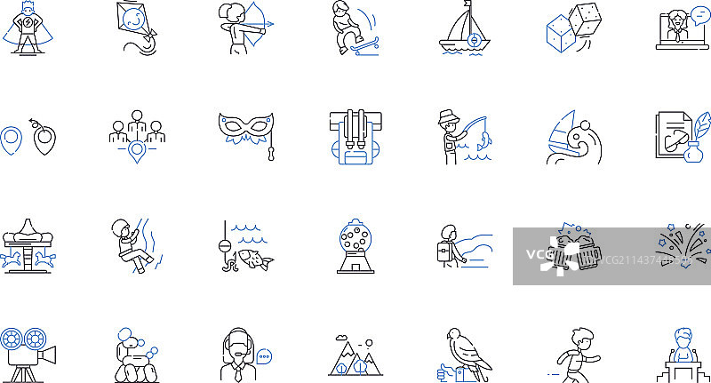 城市探索线性图标集合图片素材