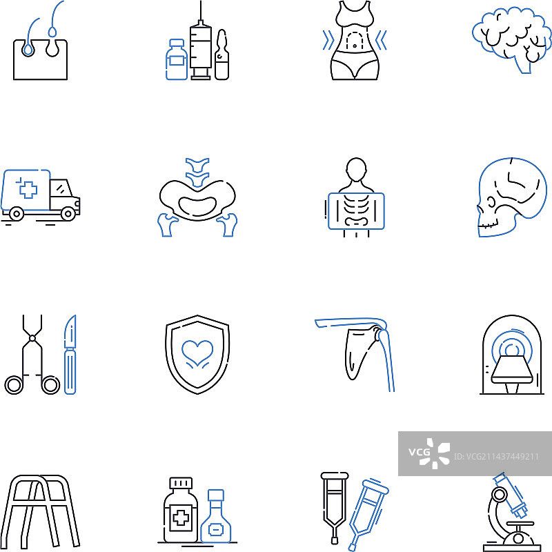 CT扫描线图标放射影像合集图片素材