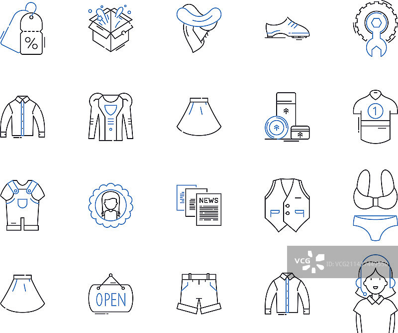 展厅和消费者线性图标合集图片素材