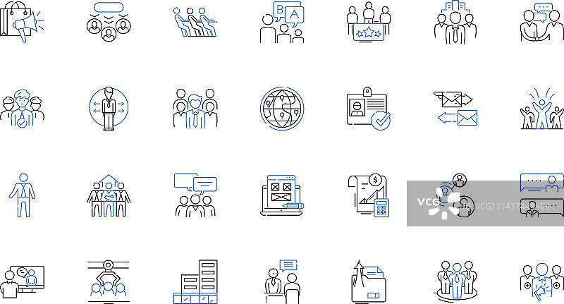 金融机构线性图标合集图片素材