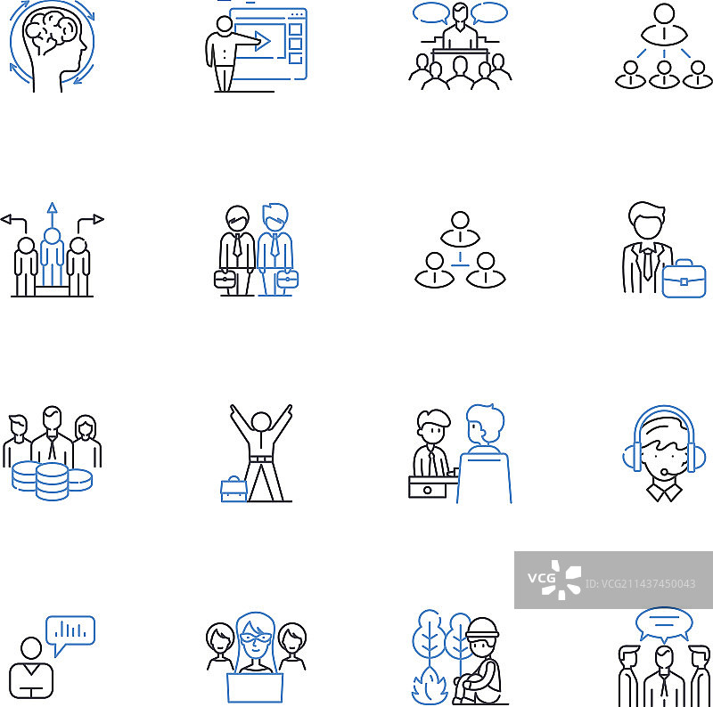 休闲聚会线性图标集合图片素材