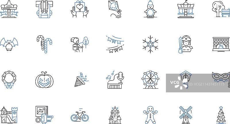 现代商务线性图标合集图片素材