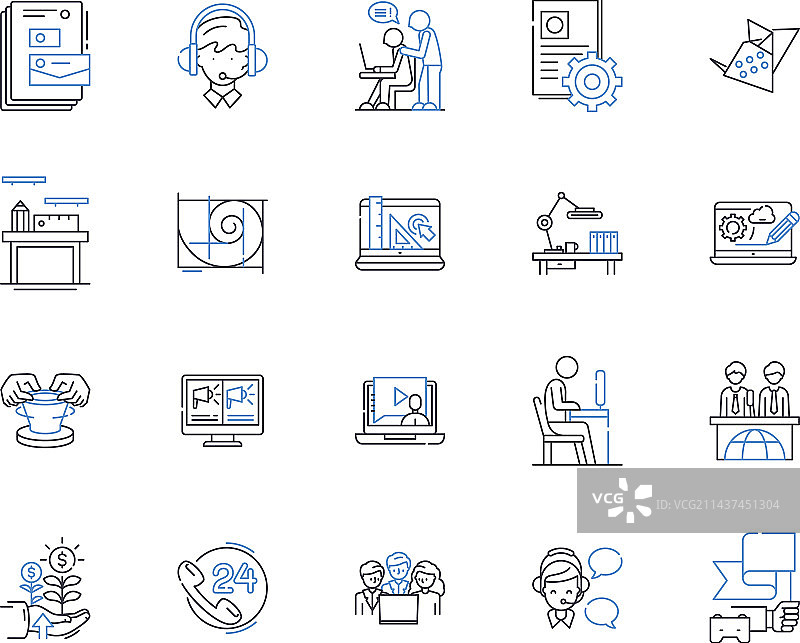 商业博览会线图标收集网络图片素材