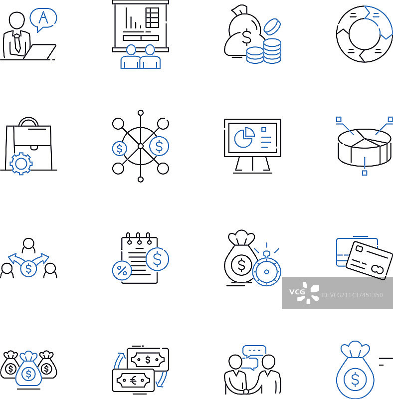 现金领域线性图标合集图片素材