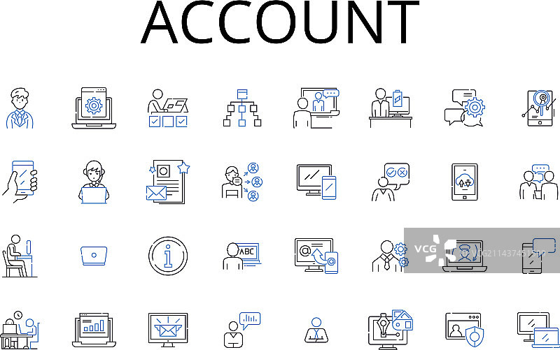 账户线条图标收藏资产负债表图片素材