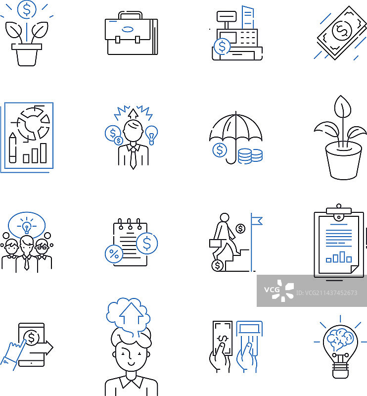 批发线性图标集合，批量折扣图片素材