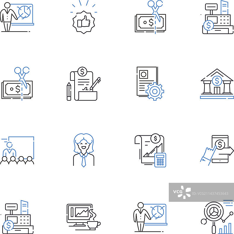 预算控制线性图标规划图片素材