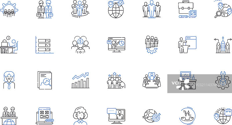 独立承包商线条图标合集图片素材