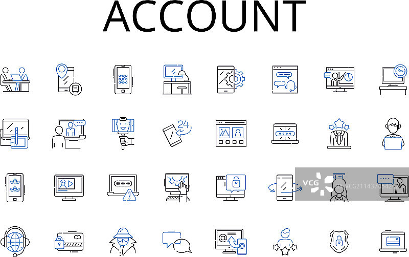 账户线条图标收藏资产负债表图片素材