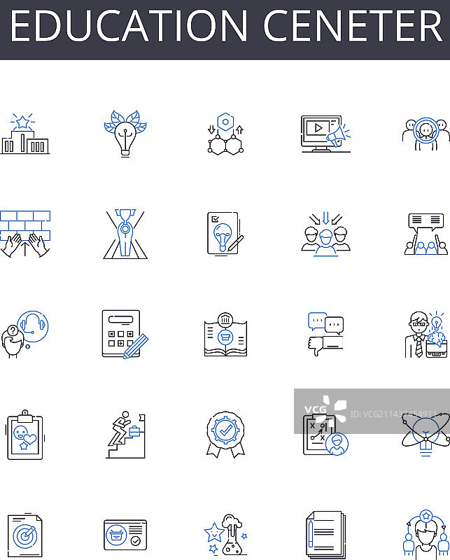 教育中心线性图标合集图片素材