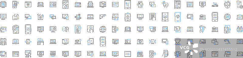 万维网线性图标互联网合集图片素材