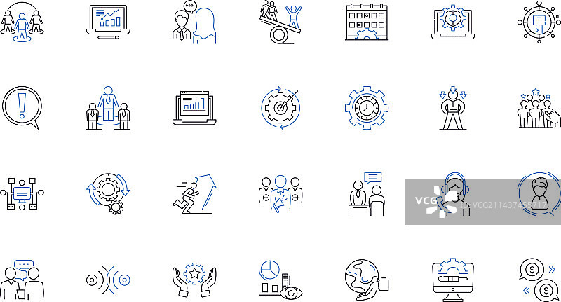 友谊团结线性图标系列图片素材