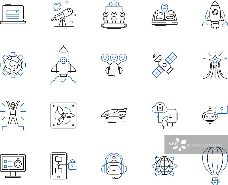 遗传学线性图标合集：DNA染色体图片素材