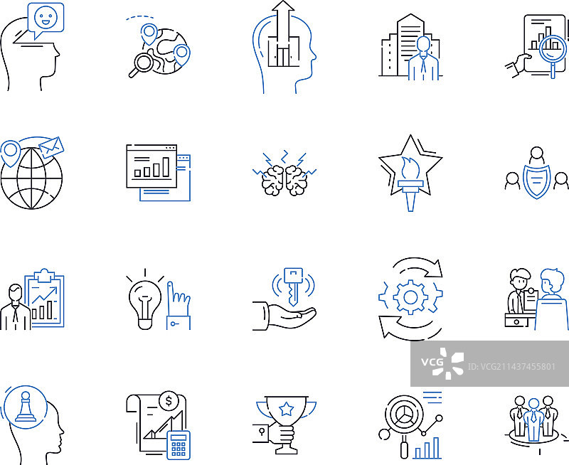 生产力指标线性图标集合图片素材