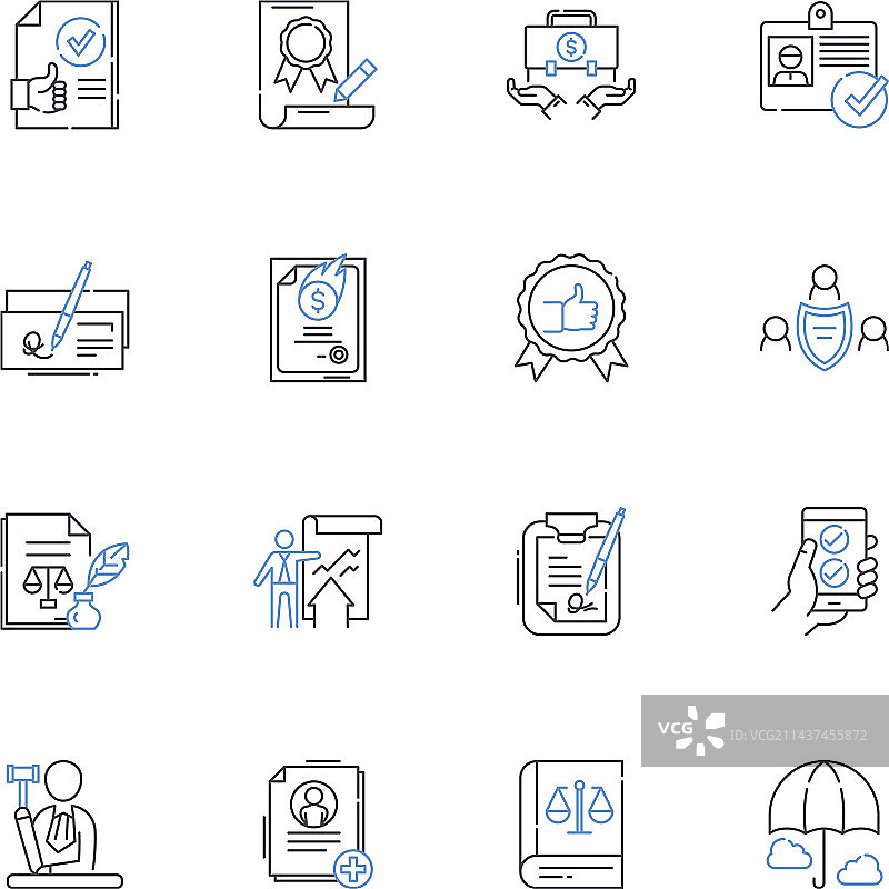 隐私保密线性图标合集图片素材