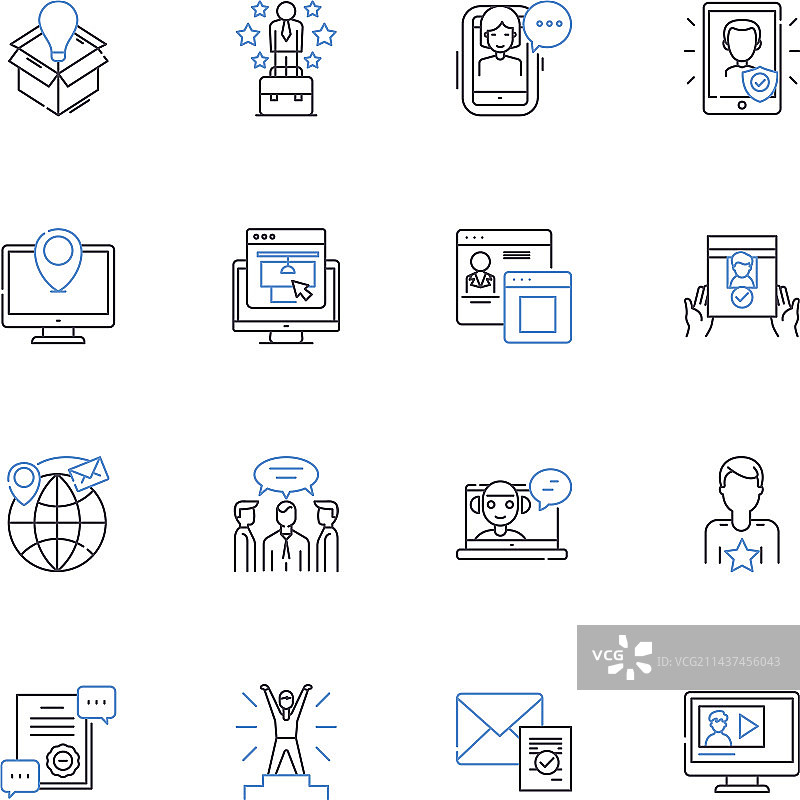 广播线性图标合集图片素材