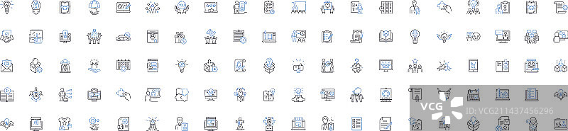 品牌发展线性图标合集图片素材