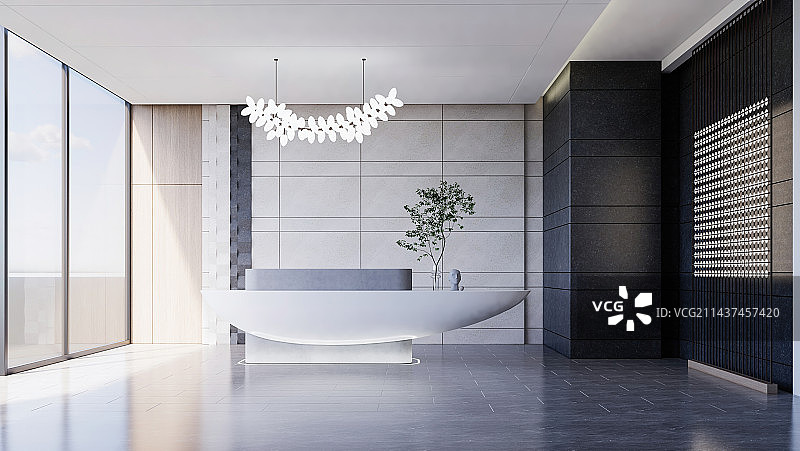 现代企业公司大堂前台图片素材