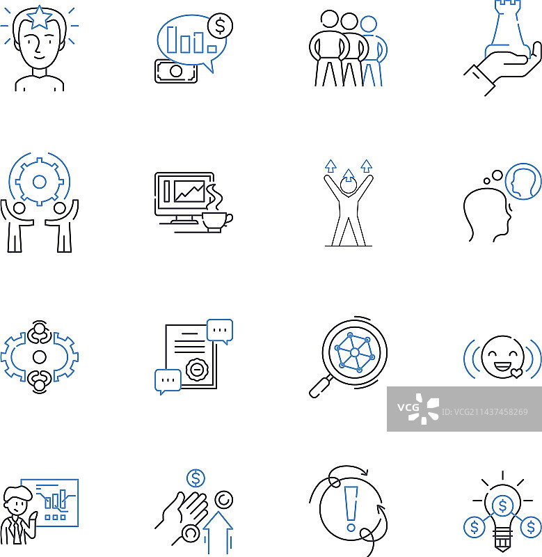 办公室扩展线条图标系列图片素材