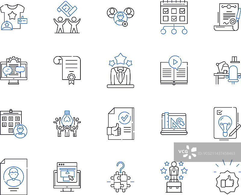 分析与洞察力线性图标合集图片素材
