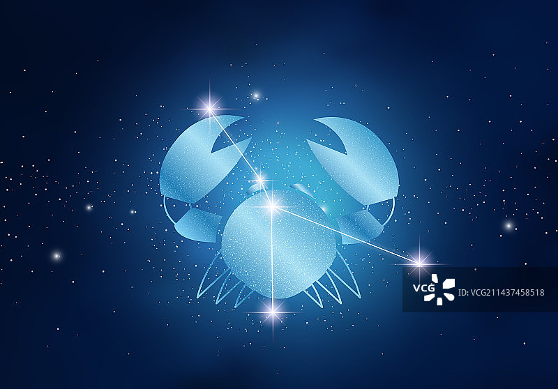 巨蟹座 螃蟹 天文星座 矢量背景图片素材