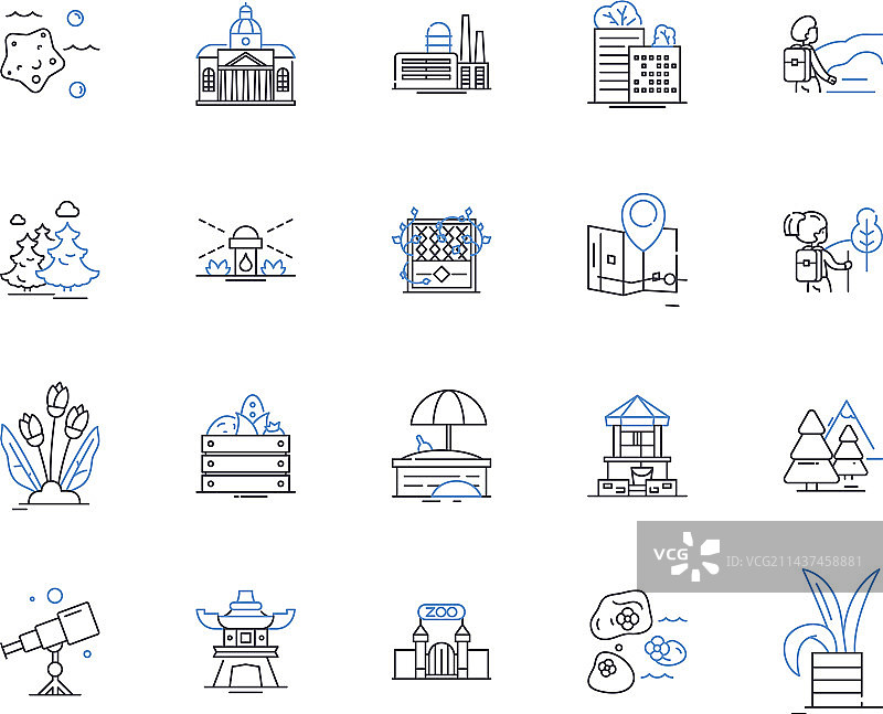 峡谷沟壑线条图标合集图片素材