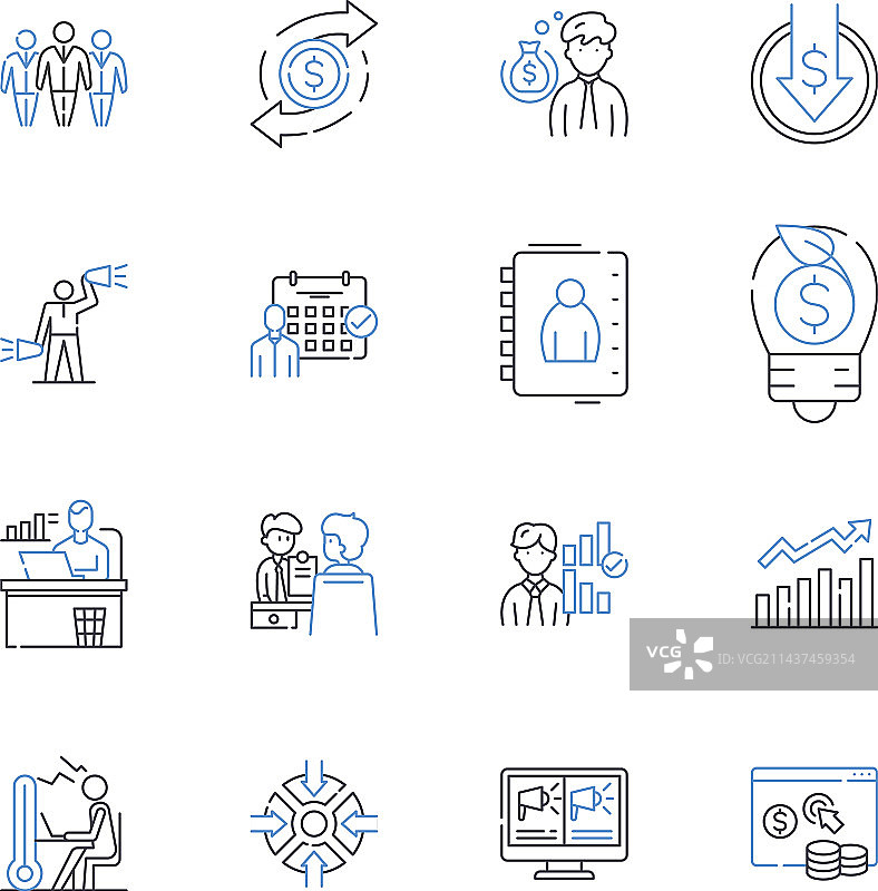 营销运营线性图标合集图片素材