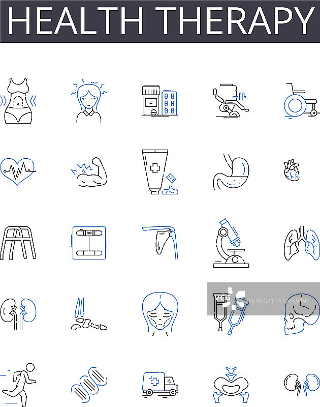 健康理疗线性图标系列图片素材