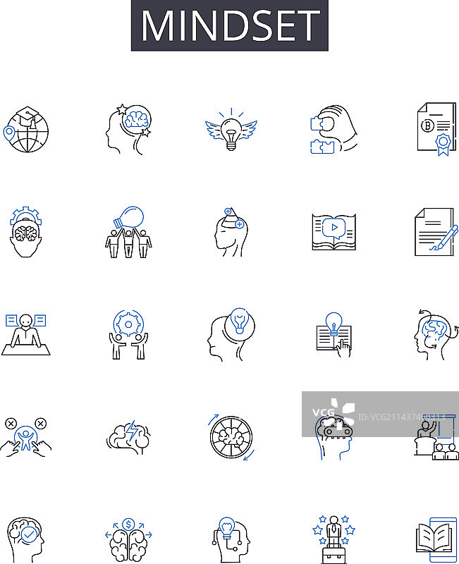 心态线性图标合集图片素材