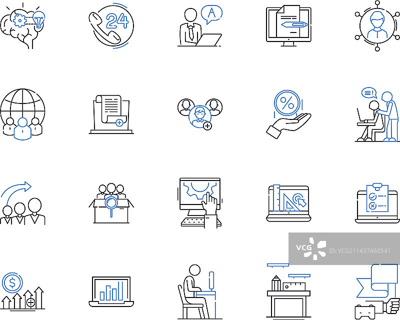 小组讨论线性图标对话合集图片素材