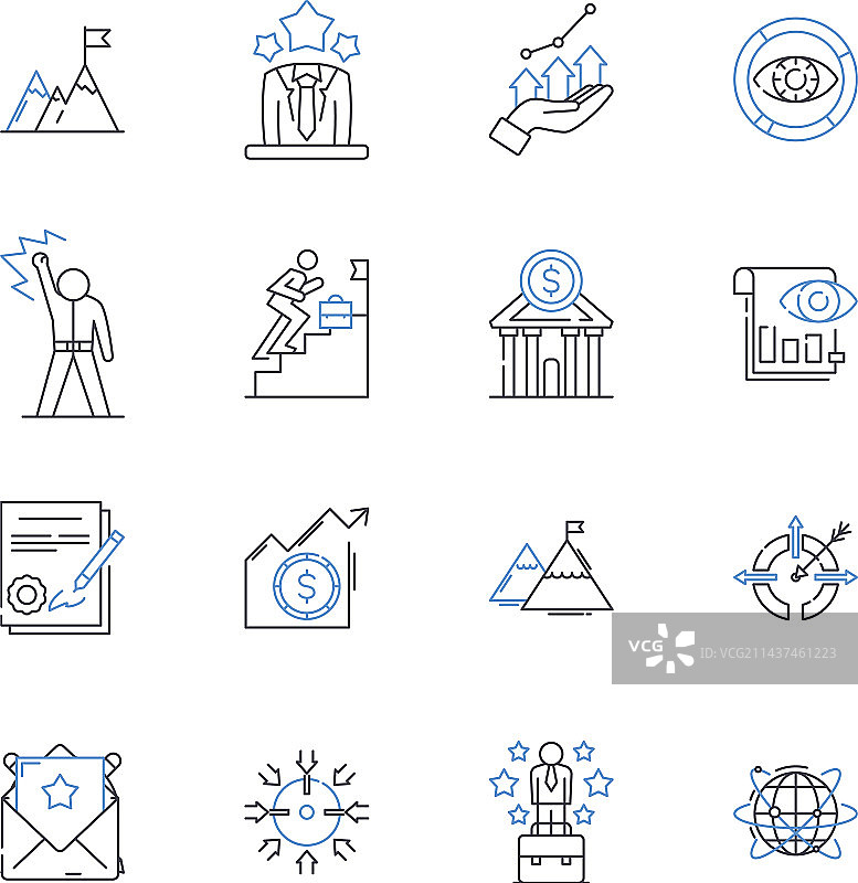 电商模式线性图标在线合集图片素材