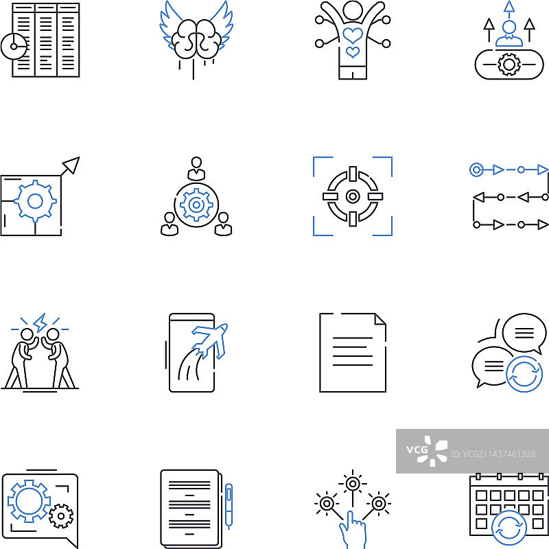 朋友关系线性图标合集：信任图片素材